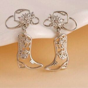 Silver Boot Earrings
